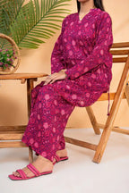 Naqsh Premium Printed Lawn Stitched Suit Set (Berry Pink)