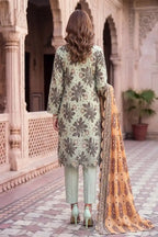 Zesh - 3PC Unstitched Embroidered Lawn Suit (Mint Sage Green)