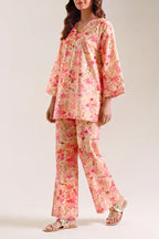 Saya Special Unstitched Khaddar 2-Piece Same Print Suit (Magenta Pink)