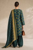Khaadi (Vol.4) – 3 Piece Unstitched Printed Lawn Suit (Deep Teal & Mustard Yellow)