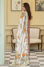 Elvia By Johra - 3PC Unstitched Embroidered Lawn Suit (Taupe Brown)