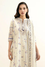 Sapphire By KBC - 3PC Unstitched Digital Printed Lawn Suit (Light Cream)