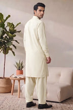 Saya Men’s Wash & Wear Unstitched Suit (Light Off-White)