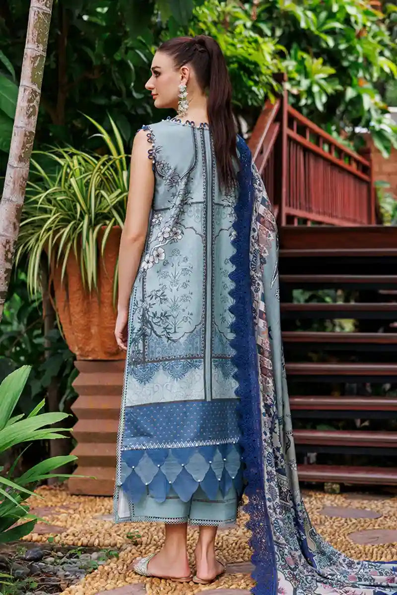 Jade Urbane Vol: 04 Classic Lawn Collection 3-Piece Unstitched Suit (Slate Blue)