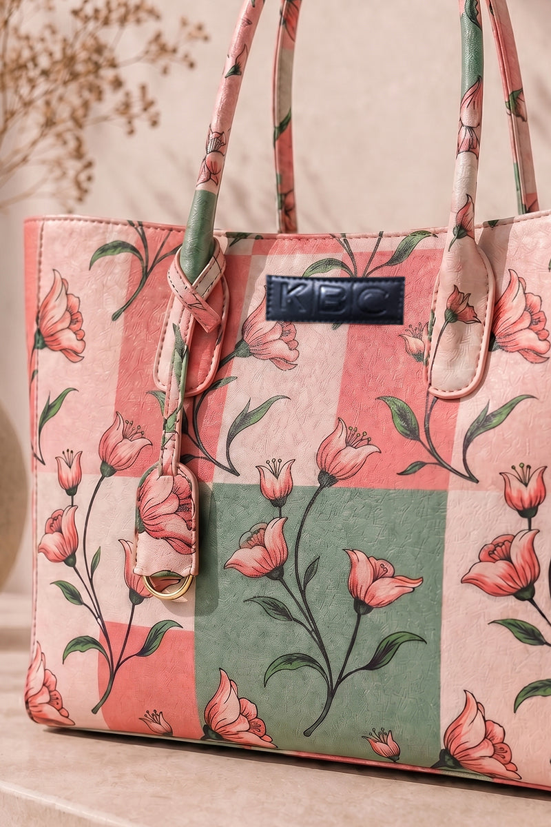KBC - Canvas Handbags (Pink and Mint Green)