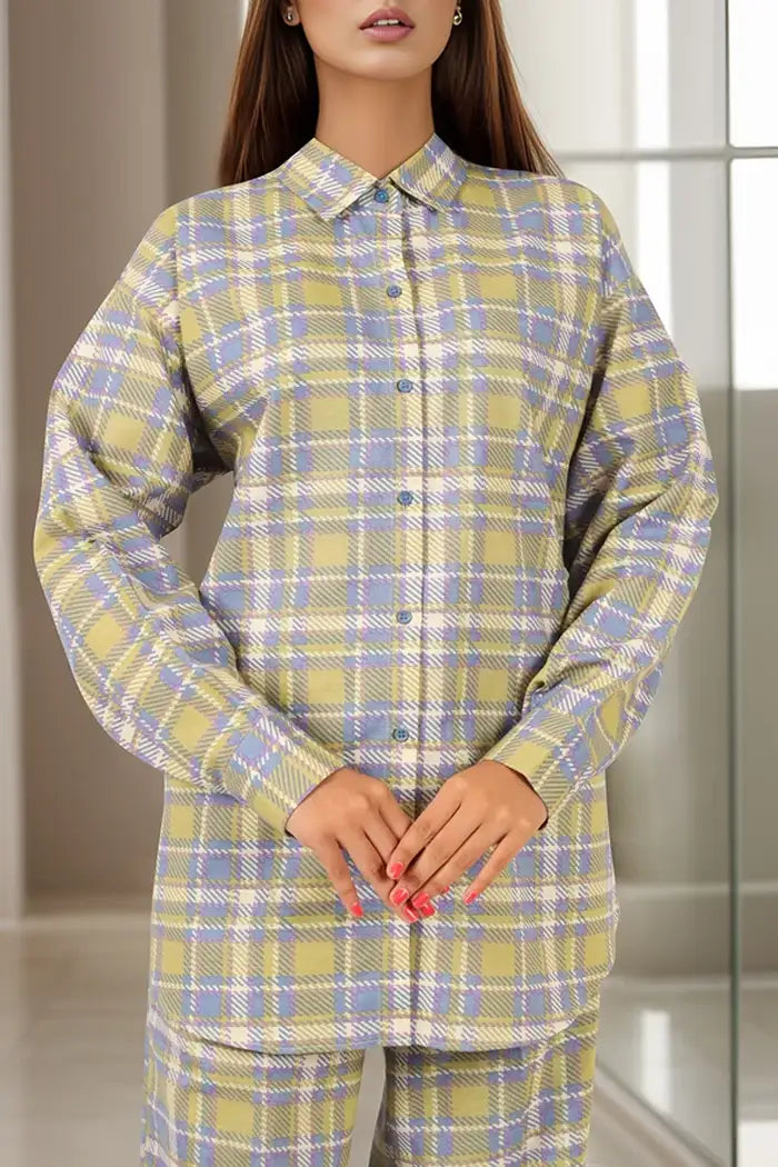 Saya Special Unstitched Khaddar 2-Piece Same Print Suit (Pistachio)