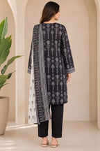 KBC 3PC Stitched Collection - Printed Lawn Suit (Charcoal Black)