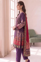 Roshaan by KBC Fashion Stitched 3-Piece Lawn Suit (Rich Royal Purple)