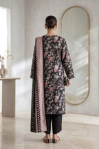 Khaadi – 3 Piece Unstitched Digital Printed Lawn Suit (Black & Rose Pink)