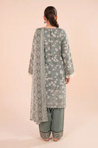 Zesh - 3PC Unstitched Embroidered Lawn Suit (Slate Sage Green)