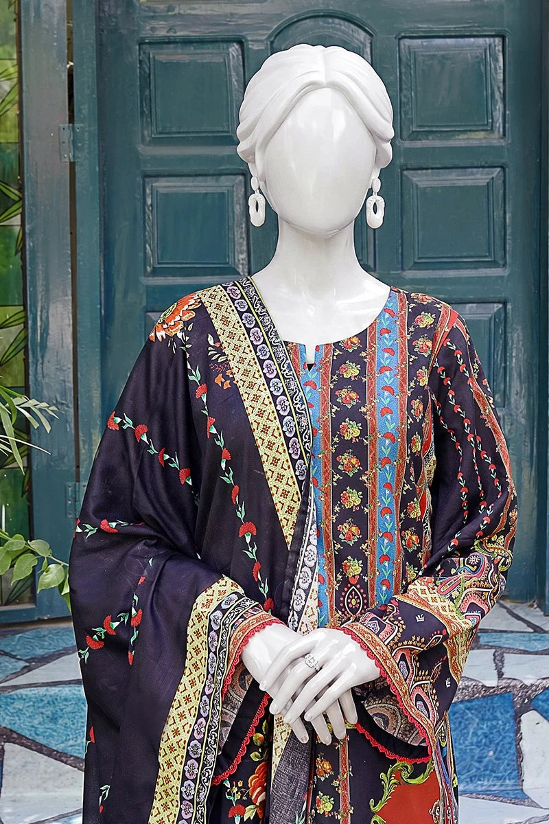 Aryana By KBC Fashion - 3PC Unstitched Printed Lawn Suit (Midnight Violent)