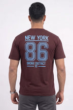 New York 86 - Men's Casual Crew Neck T-Shirt (Brown)