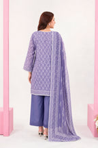 Zesh - Drop Fourteen Printed Series 3PC Unstitched Lawn Suit (Periwinkle & Lavender Blue)