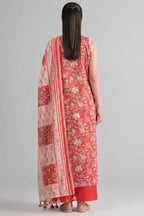 Sapphire Vol.7 - 3PC Unstitched Printed Lawn Suit (Coral Red Floral)