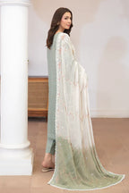 Aqua By Johra - 3PC Unstitched Embroidered Lawn Suit (Pastel Sage Green)