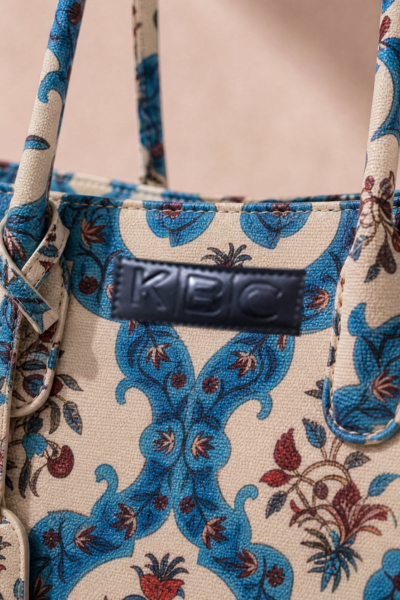 KBC - Canvas Handbags (Soft Beige & Royal Blue)