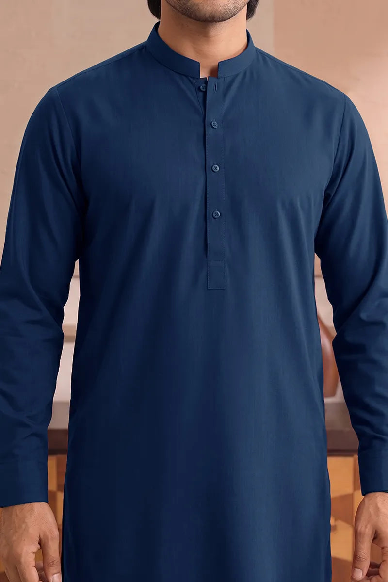 Yameen - Men’s Unstitched Cotton Fabric (Steel Blue)