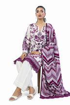 Khaadi – 3 Piece Unstiched Printed Lawn Suit (Magenta Purple & Off White)