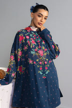 COCO By Zara Shahjahan - 3-Piece Unstitched Printed Lawn Suit (Deep Navy)