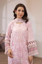 Aqua By Johra - 3PC Unstitched Embroidered Lawn Suit (Light Pink)