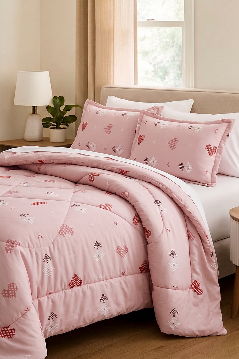 Premium Printed 200 GSM Comforter (Dusty Rose Pink)