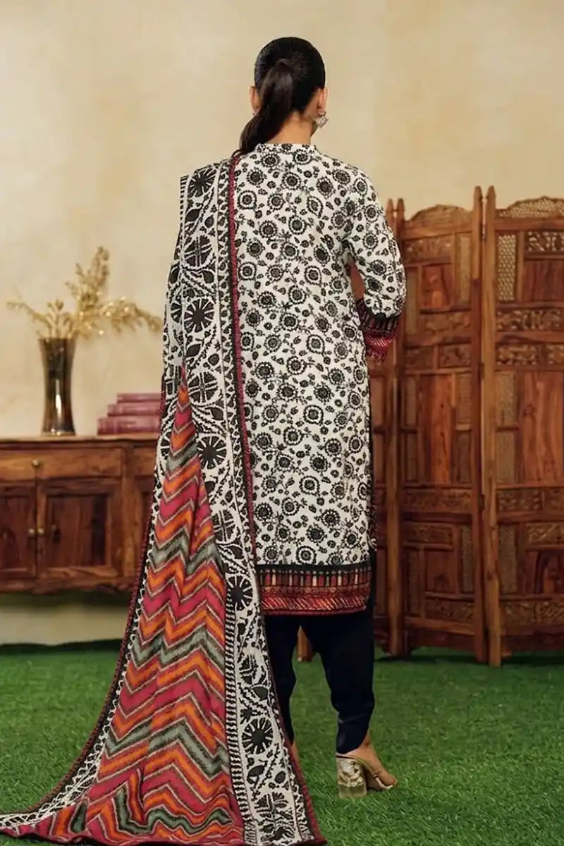 Mor Bagh 3-Piece Unstitched Printed Lawn Suit (Cream)