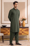 Yameen - Men’s Unstitched Cotton Fabric (Dark Forest Green)