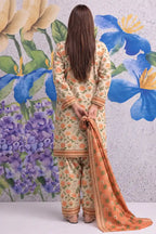 Khaadi 3-Piece Unstitched Printed Lawn Suit Set (Cream)