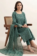 Khaadi 3-Piece Unstitched Printed Lawn Suit (Teal Green)