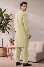 Saya Men’s Wash & Wear Unstitched Suit (Soft Lime Green)