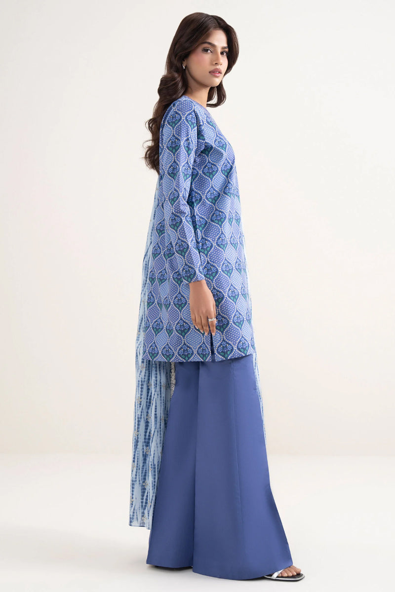 Sapphire By KBC - 3PC Unstitched Digital Printed Lawn Suit (Royal Blue)