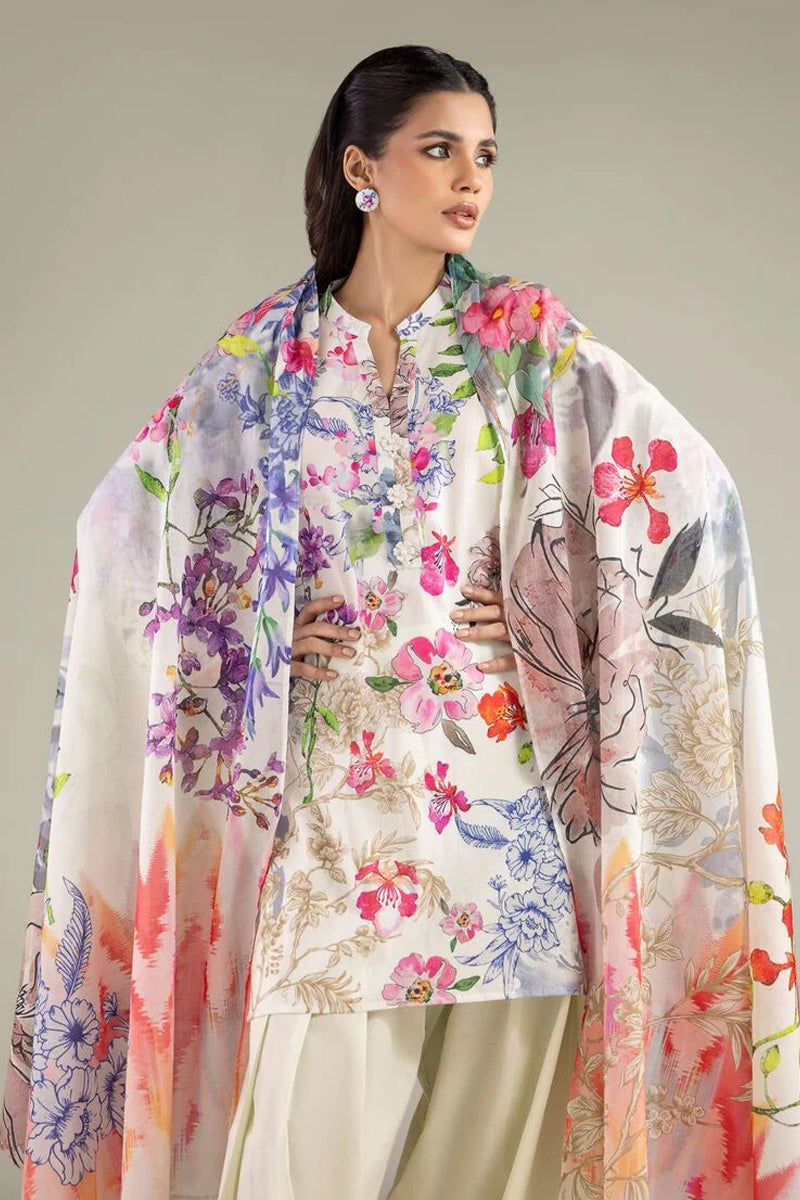 Khaadi – 3 Piece Unstitched Premium Embroidered Digital Printed Lawn Suit (Pastel Green)