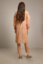 Saya Special Unstitched Khaddar 2-Piece Same Print Suit (Warm Peach)