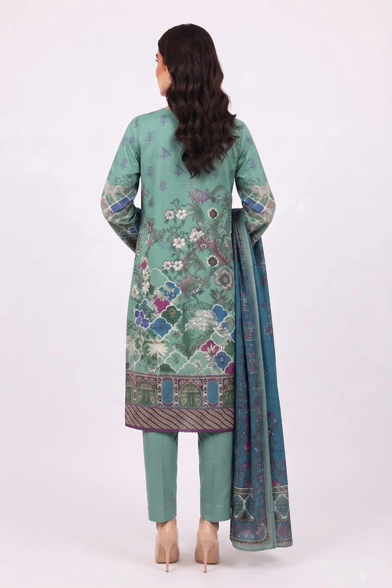 Roshaan by KBC Fashion Stitched 3-Piece Lawn Suit (Soft Sage Green)