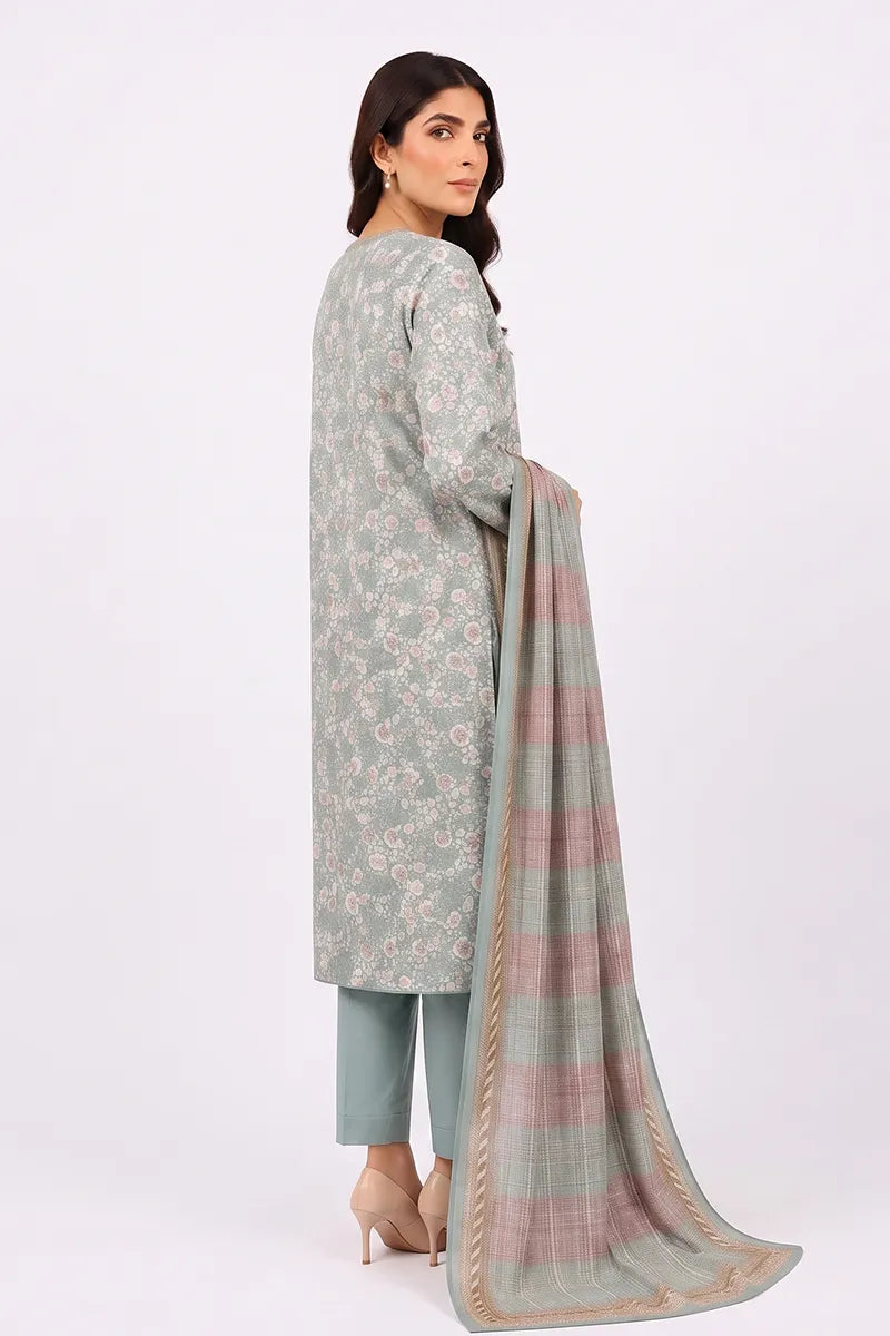Khaadi Pre-Fall Cambric Series V-6 - 3PC Unstitched Suit (Muted Steel Blue)