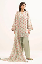 Sapphire Vol.7 - 3PC Unstitched Printed Lawn Suit (Pastel Green & Rose Pink Floral)