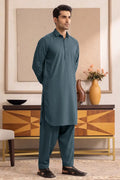 Yameen - Men’s Unstitched Cotton Fabric (Muted Slate Teal)