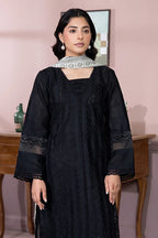 Gul-e-Seher By Johra - 3PC Unstitched Chikankari Lawn Suit (Black)