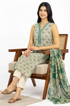 Khaadi 3-Piece Unstitched Printed Lawn Suit (Forest Green)