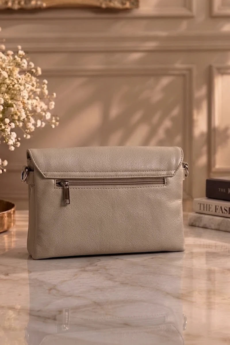 Premium Ruby leather handbag for Women (Pebble Grey)