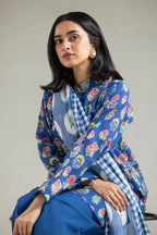 Khaadi – Summer Series 3 Piece Unstitched Printed Lawn Suit (Royal Blue)
