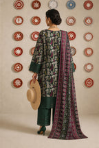 Nishat - Unstitched 3pc Printed Lawn (Deep Green & Magenta)