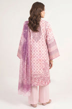 Sapphire - 3PC Unstitched Embroidered Printed Lawn Suit (Powder Pink & Mauve)