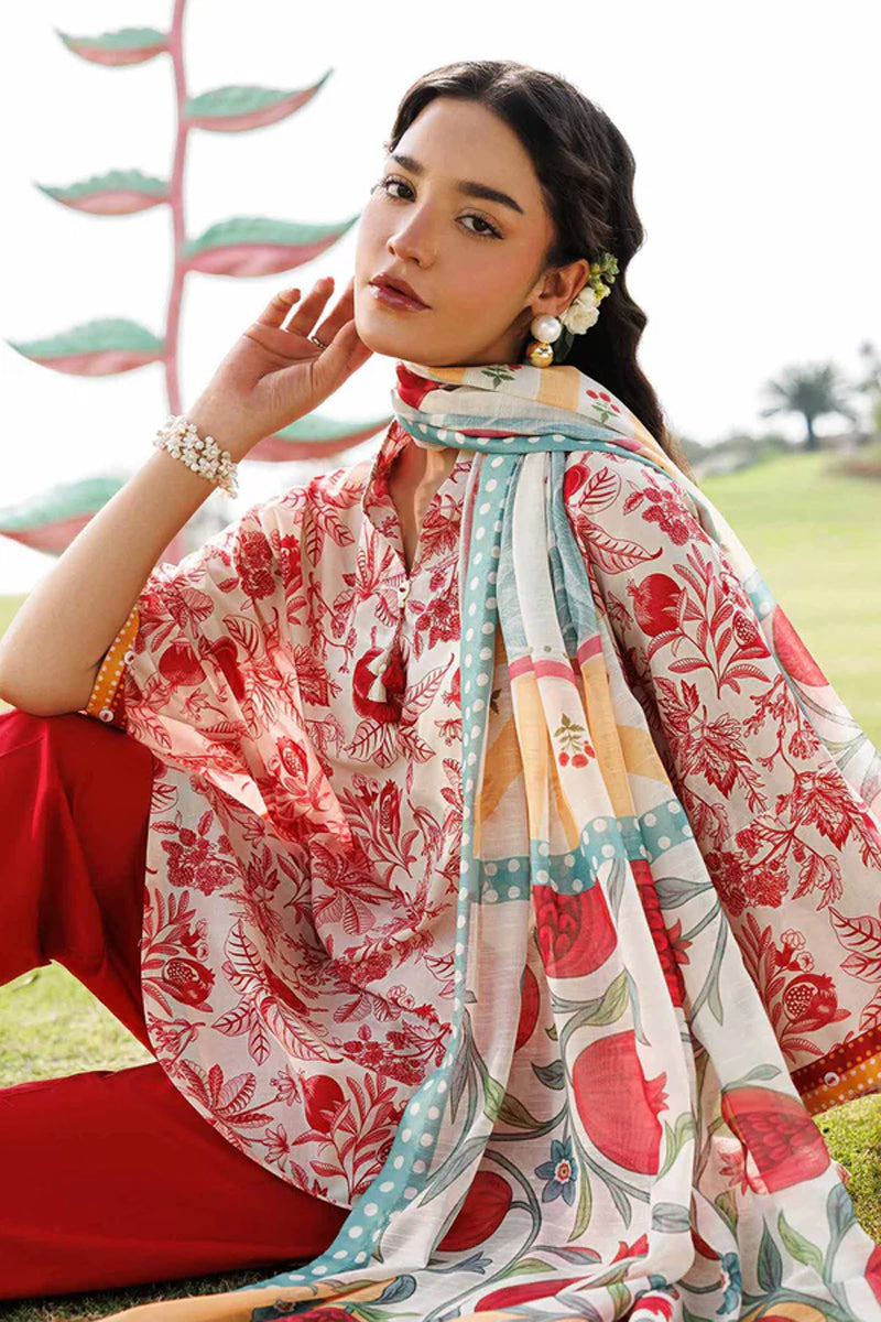 Elahéh By Maria B - 3PC Unstitched Digital Printed Lawn Suit (Red)