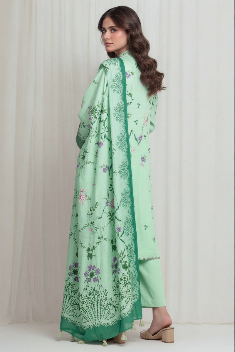 Sapphire - 3PC Unstitched Embroidered Printed Lawn Suit (Mint Green)