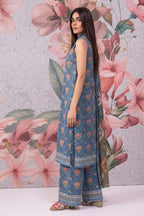 Khaadi 3-Piece Unstitched Printed Lawn Suit Set (Muted Slate Blue)