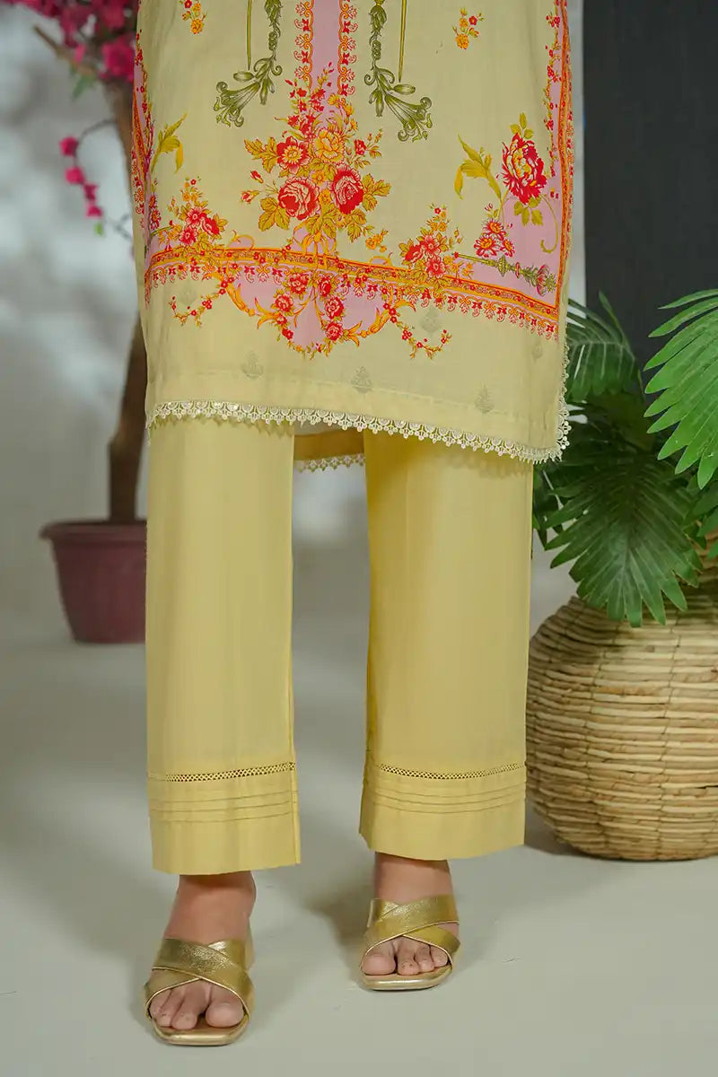 Mehrun by KBC Fashion Unstitched 3-Piece Lawn Collection (Soft Butter Yellow)