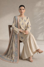 Khaadi – 3 Piece Unstitched Digital Printed Lawn Suit (Soft Cream)