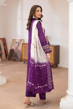 Aqua By Johra - 3PC Unstitched Embroidered Lawn Suit (Purple)