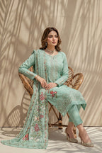 Millat - 3PC Unstitched Embroidered Lawn Suit (Mint Green)